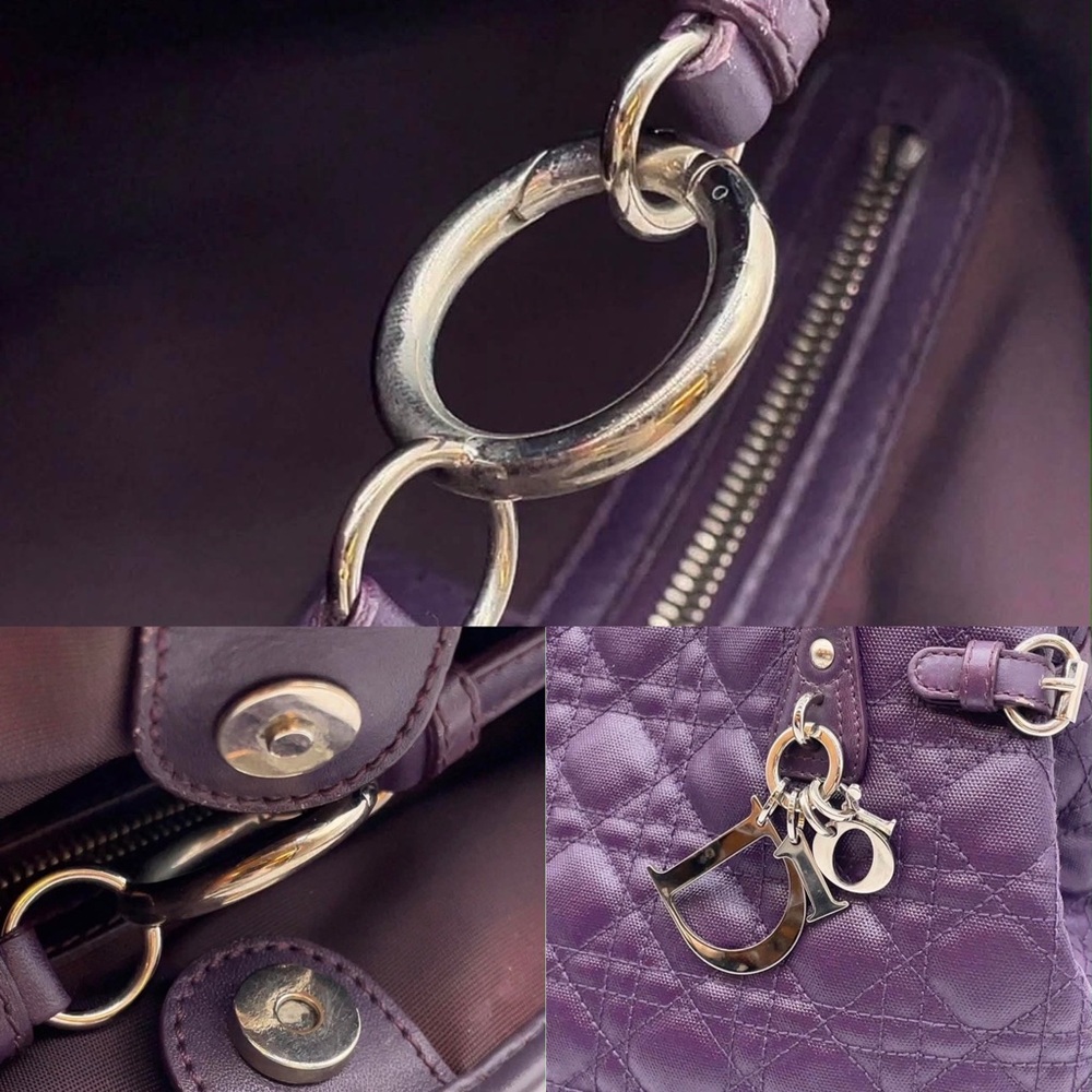 ❌SOLD❌Christian Dior Panarea Cannage Purple Tote Bag with Charm - Picture 13 of 15